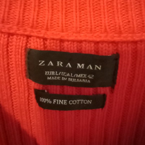 Zara Man Large red textured sweater - Picture 5 of 6